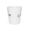 Calm minimalist white ceramic latte mug, 12 oz, front view