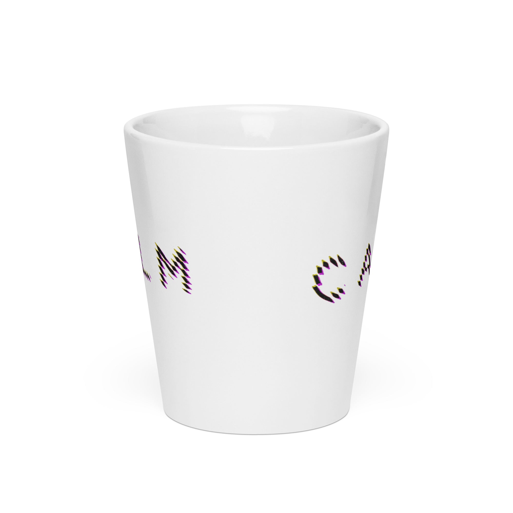 Calm minimalist white ceramic latte mug, 12 oz, front view