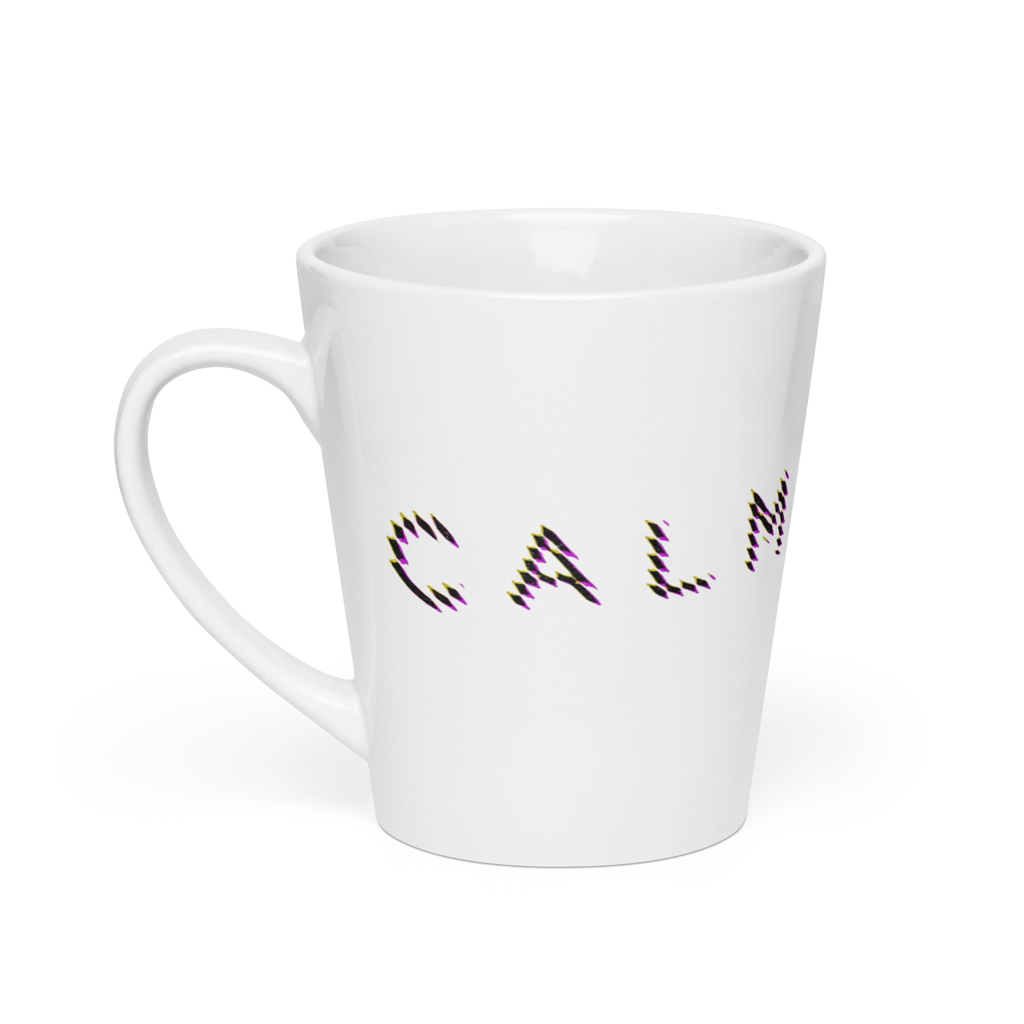 Calm ceramic latte mug, left side view