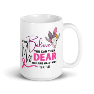 Believe inspirational mug by Whimzy Vibez — motivational ceramic coffee mug