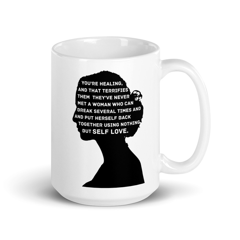 You Are Healing inspirational mug by Whimzy Vibez — ceramic coffee mug with healing affirmation