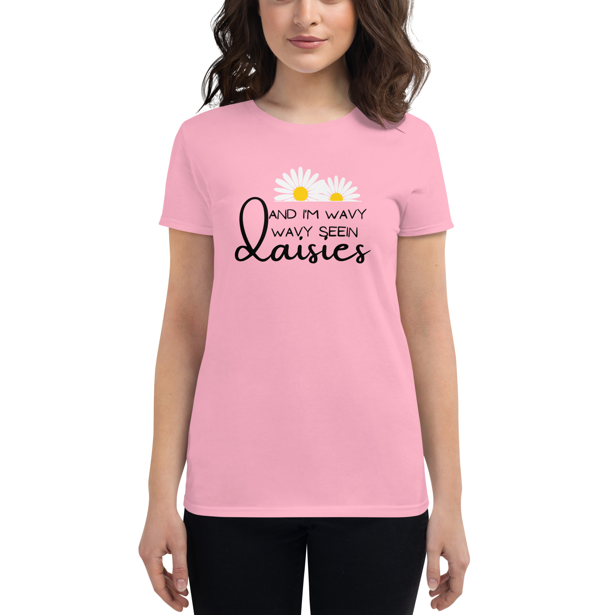 Daisies women graphic tee by Whimzy Vibez — floral empowerment design