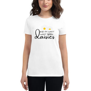 Daisies women graphic tee by Whimzy Vibez — floral empowerment design