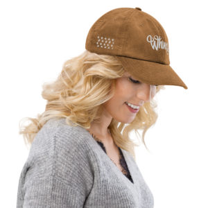 Whimzy Vibez corduroy hat — premium embroidered cap with Whimzy logo