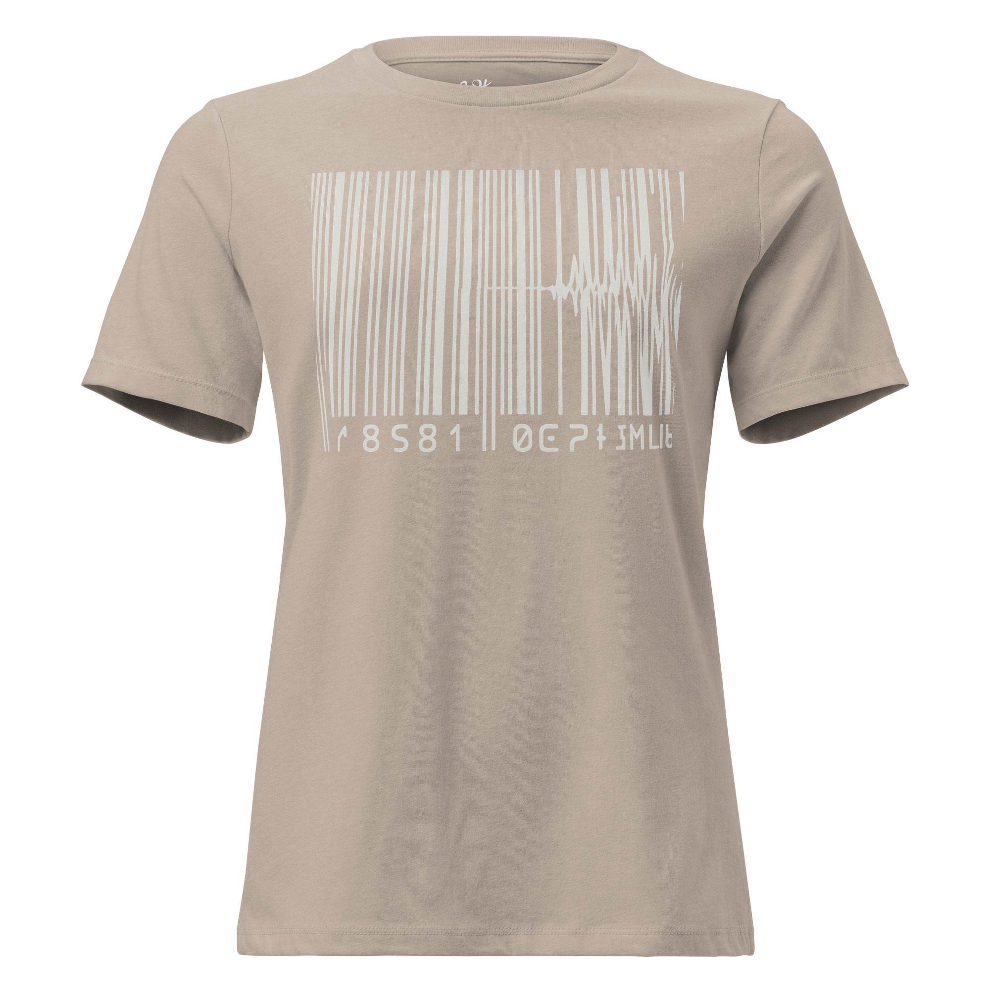 Women’s Glitched Barcode Graphic T‑Shirt – Aesthetic Techwear Streetwear Tee by Whimzy x RARI - Image 6